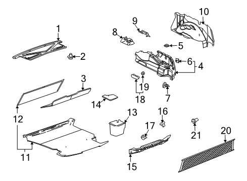 2004 Cadillac XLR Trim, Rear Compartment Floor Panel Stowage Pocket *Block Diamond Diagram for 10346730