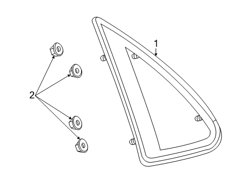 2001 Saturn L200 Window Asm,Quarter Diagram for 90583068