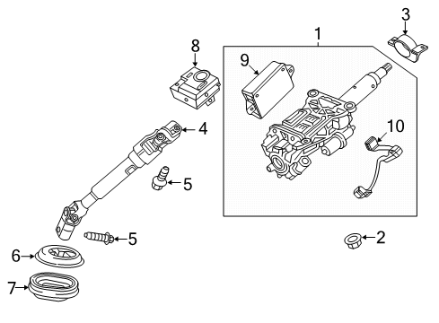 2020 Cadillac XT5 Steering Column & Wheel, Steering Gear & Linkage Diagram 2 - Thumbnail