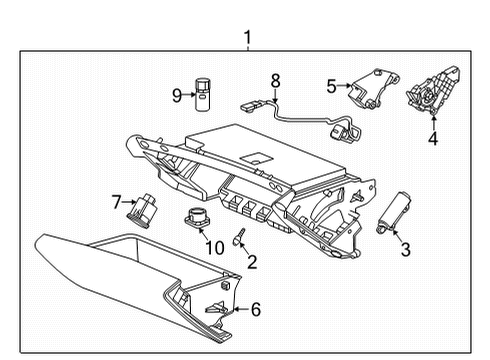 2022 Chevy Corvette Door Assembly, I/P Compt *Black Diagram for 84697999