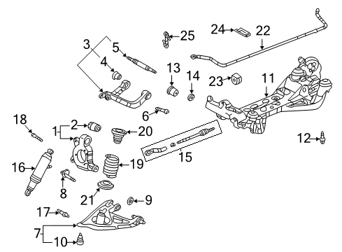 2005 Chevy Venture Rear Suspension, Lower Control Arm, Upper Control Arm, Ride Control, Stabilizer Bar, Suspension Components Diagram