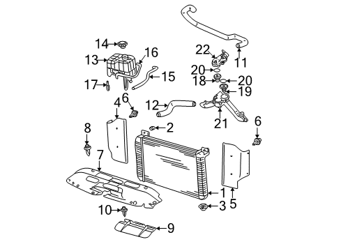 2005 Chevy Silverado 2500 HD Radiator & Components Diagram 2 - Thumbnail