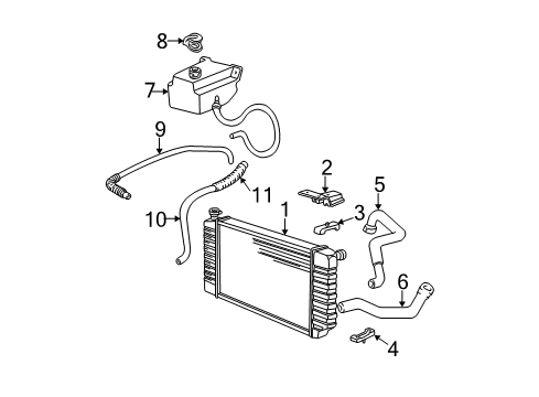 1996 GMC C2500 Radiator & Components Diagram 2 - Thumbnail