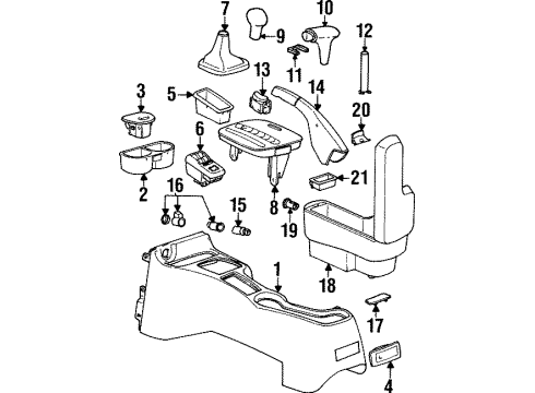 1998 Saturn SW1 Center Console Diagram