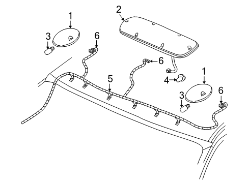 2006 GMC Sierra 2500 HD Roof Lamps Diagram 2 - Thumbnail