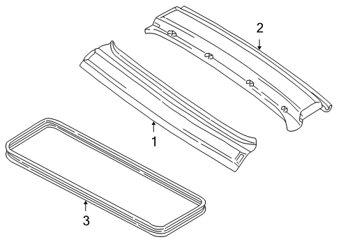 2001 Chevy Tracker WEATHERSTRIP, Roof Panel Diagram for 30022440