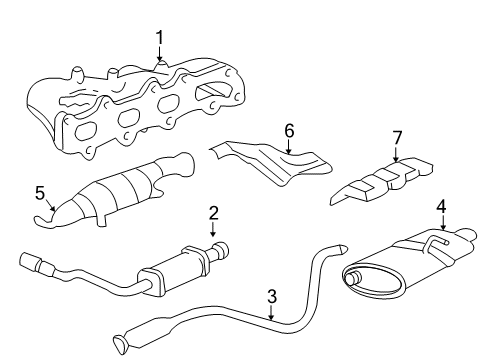 1999 Chevy Cavalier Exhaust Muffler Assembly (W/ Tail Pipe) Diagram for 22603137