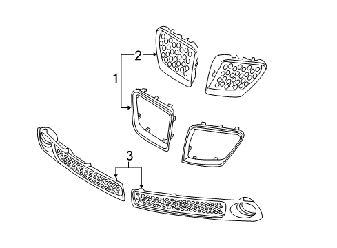 2008 Pontiac G8 Grille & Components Diagram