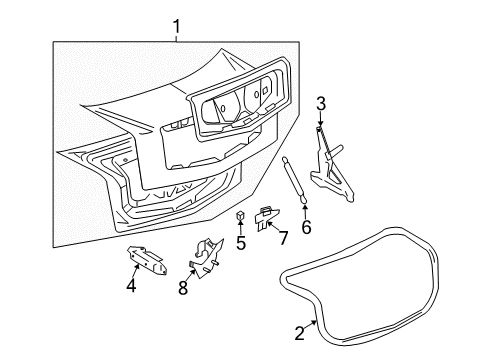 2007 Cadillac CTS Trunk Lid Diagram