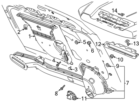 2020 GMC Sierra 2500 HD Duct Assembly, Rear Int Air Diagram for 85126004