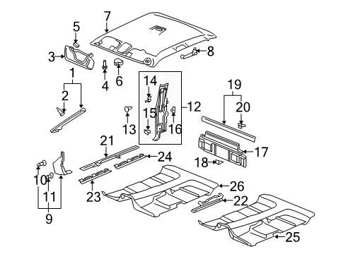 2006 Chevy Silverado 1500 Molding Assembly, Windshield Side Garnish *Shale Diagram for 15262936