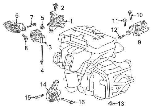 2018 Buick Envision Engine & Trans Mounting Diagram 2 - Thumbnail