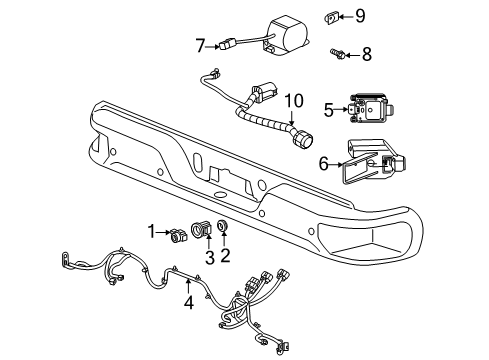 2022 Chevy Silverado 1500 LTD Harness Assembly, Rear Object Alarm Sen Wrg Diagram for 85002944