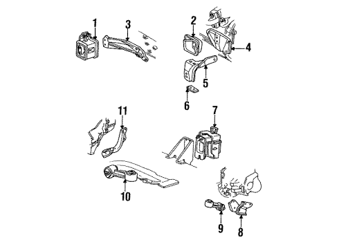 1988 Chevy Cavalier Engine Mounting, Trans Mounting Diagram