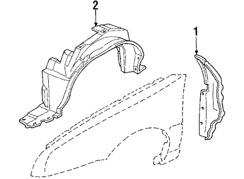 1994 Chevy Corsica Rivet,Front Wheelhouse Panel Diagram for 12337915