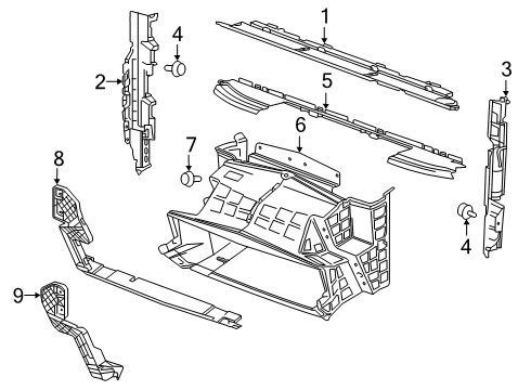 2020 GMC Sierra 1500 Radiator Support - Splash Shields Diagram