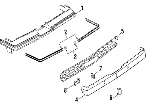 1988 Oldsmobile Cutlass Supreme Rear Bumper Diagram 1 - Thumbnail