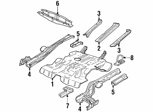 2001 Cadillac Catera PANEL, Rear Compartment Floor Diagram for 24412866