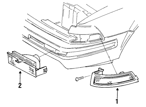 1994 Pontiac Sunbird Park & Side Marker Lamps Diagram