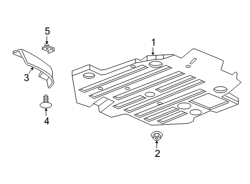 2020 Cadillac CT6 Pillars, Rocker & Floor - Splash Shields Diagram