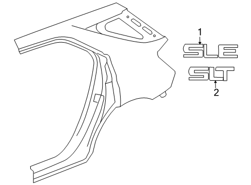 2014 GMC Terrain Exterior Trim - Quarter Panel Diagram