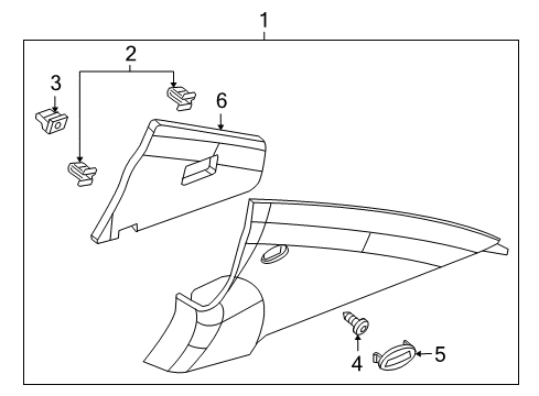 2011 Chevy Cruze Interior Trim - Quarter Panels Diagram