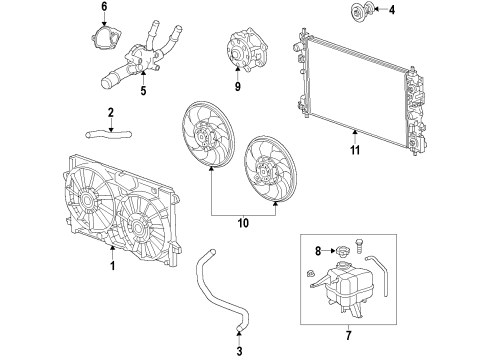 2015 Cadillac XTS Cooling System, Radiator, Water Pump, Cooling Fan Diagram 5 - Thumbnail