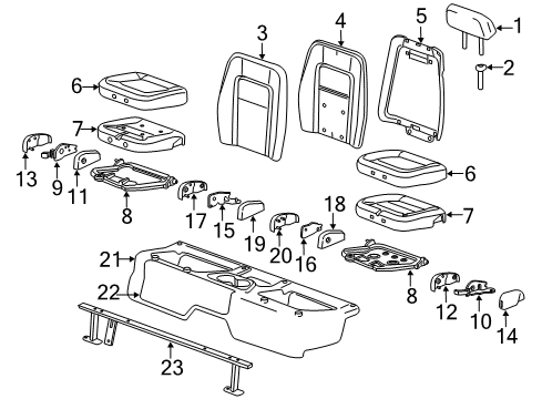 2019 Chevy Colorado Guide,Rear Seat Head Restraint Diagram for 23280774