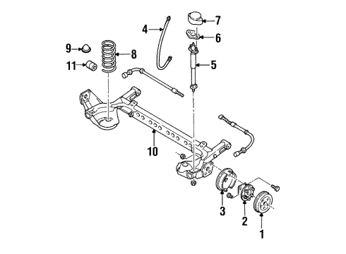 1990 Chevy Beretta Rear Suspension, Stabilizer Bar Diagram 1 - Thumbnail