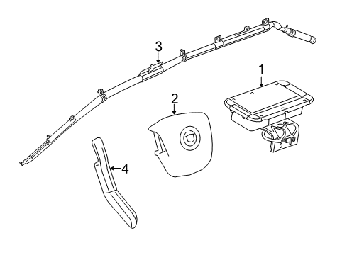 2010 Cadillac SRX Air Bag Components Diagram