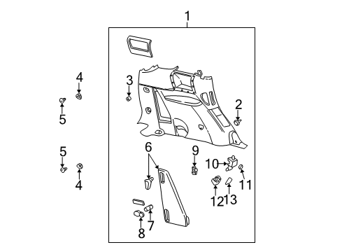 2006 Buick Rendezvous Interior Trim - Quarter Panels Diagram