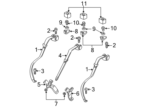 2000 Chevy Impala Driver Seat Belt Kit (Buckle Side) *Medium Duty D*Oak Diagram for 88893315