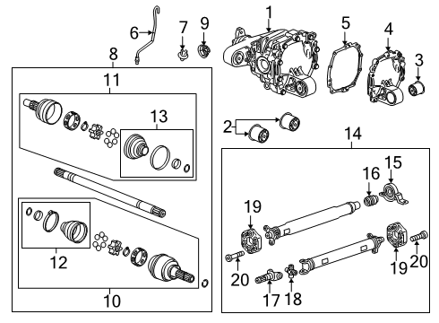 2012 Chevy Camaro Rear Wheel Drive Shaft Assembly Diagram for 22813173