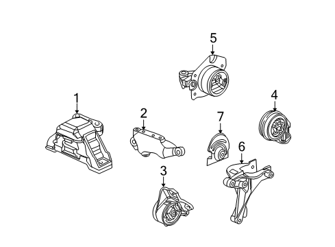 2007 Saturn Ion Engine & Trans Mounting Diagram