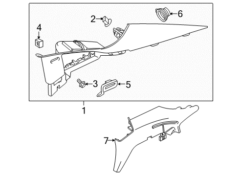 2018 Buick LaCrosse Panel Assembly, Quarter Window Trim Finish *Titanium Diagram for 26229607