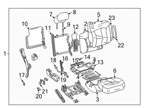 2001 Chevy Silverado 1500 HD Front Seat Components Diagram 6 - Thumbnail