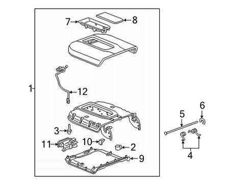 2022 GMC Yukon XL Center Console Diagram 2 - Thumbnail