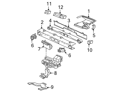 2001 Chevy Venture Bar, Steering Column Support Bracket Lower Diagram for 10338937