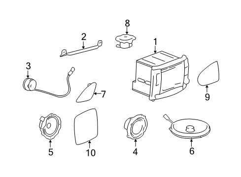 2003 Cadillac CTS Speaker,Radio Rear Diagram for 25684704