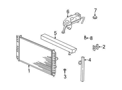 1999 Pontiac Grand Am Radiator & Components Diagram 2 - Thumbnail