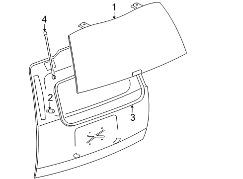 2012 Cadillac Escalade Lift Gate - Glass & Hardware Diagram 2 - Thumbnail