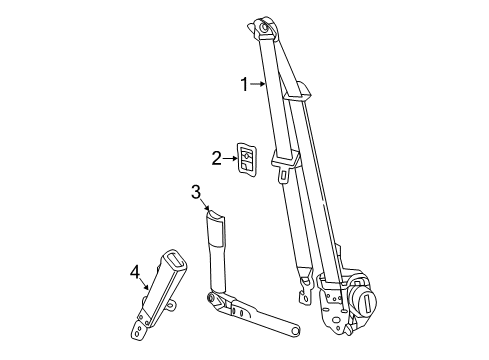 2016 Chevy Volt Tensioner Kit,Passenger Seat Belt (Retractor Side) *Black Diagram for 19352841