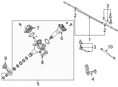 2008 GMC Sierra 3500 HD P/S Pump & Hoses, Steering Gear & Linkage Diagram