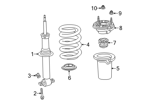 2020 GMC Sierra 1500 Absorber Assembly, Front Shk Diagram for 84721623