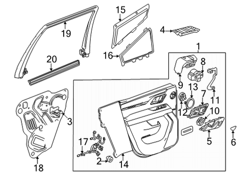 2022 Chevy Suburban TRIM ASM-RR S/D *JET BLACK Diagram for 85651186