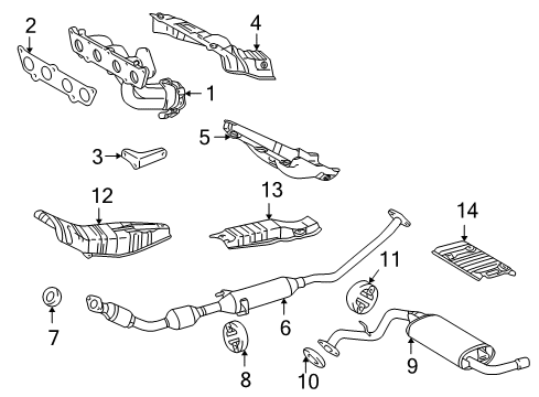 2006 Pontiac Vibe Exhaust Components Diagram 1 - Thumbnail