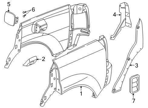 2006 Saturn Vue Quarter Panel & Components Diagram