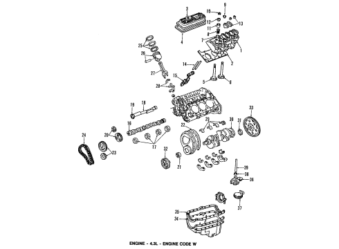 1992 GMC Safari Bearing,Balancer Shaft Front Diagram for 10105908