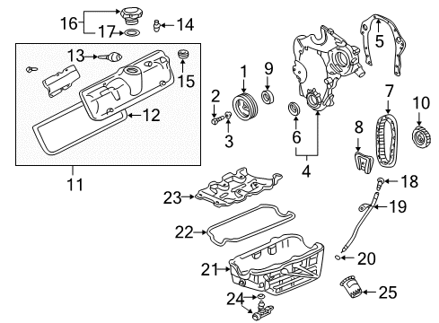 2004 Pontiac Aztek Engine Parts & Mounts, Timing, Lubrication System Diagram 1 - Thumbnail