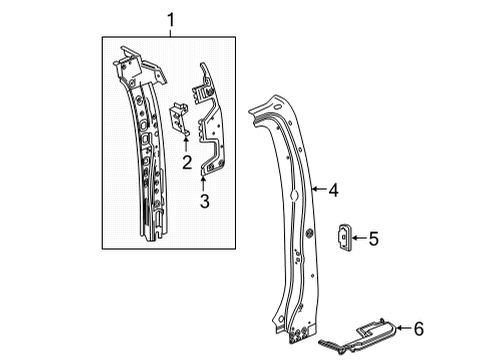 2023 Chevy Silverado 2500 HD Lock Pillar Diagram 3 - Thumbnail